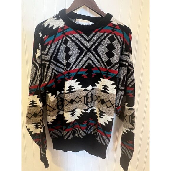 Vintage London Fog Pullover Sweater Size XL Geometric Print 80s/90s - Picture 1 of 4